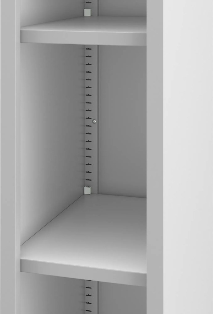 Regał metalowy wąski, archiwizacyjny na dokumenty szary: TIM 250 x 1850 x 400 mm