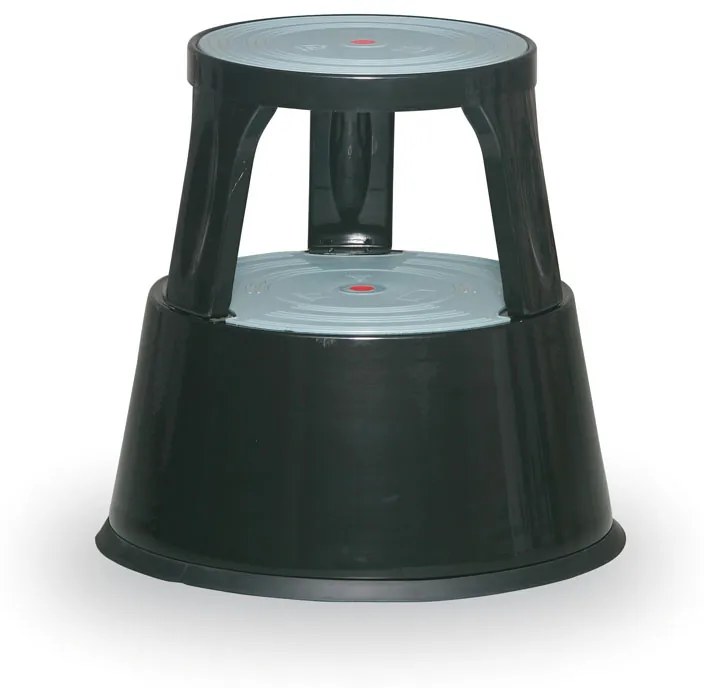 Taboret mobilny stalowy, czarny