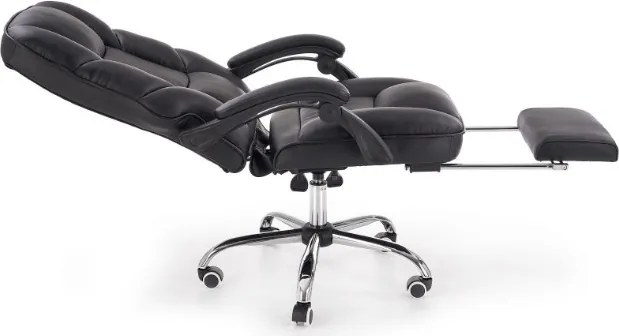 Tapicerowany fotel biurowy z podnóżkiem Alvin