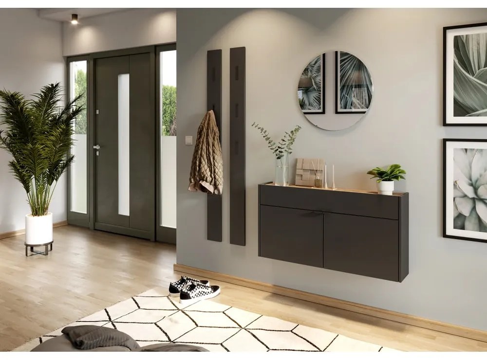 Antracytowa szafka 110x57x22 cm Ameca – Germania