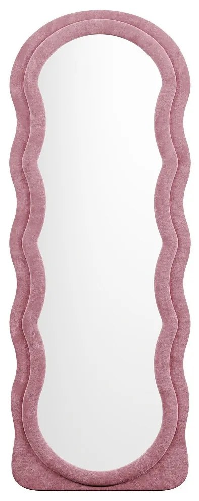 Lustro organiczne z weluru - szer. 65 x wys. 170 cm - Różowy - AYANI