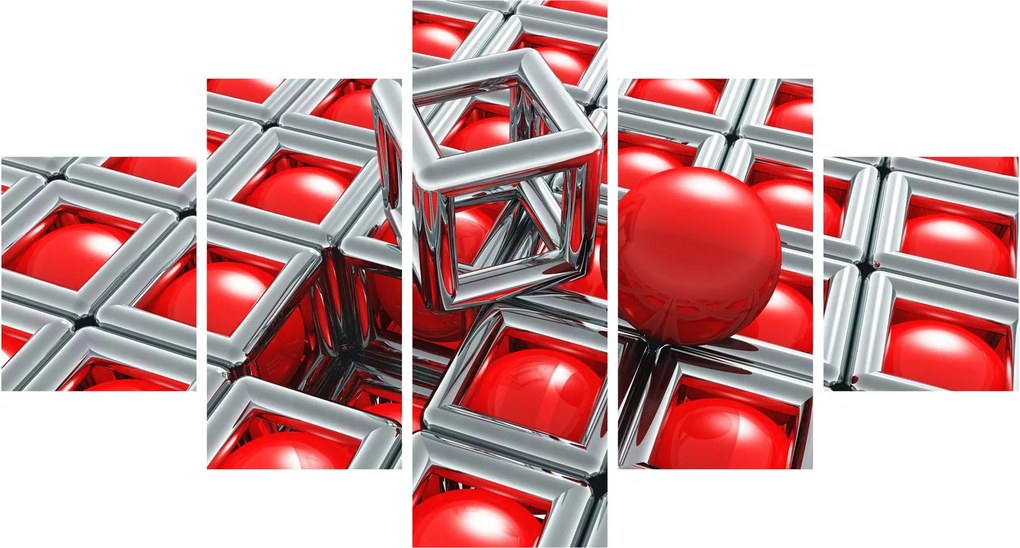 Obraz - 3D metaliczna abstrakcja (125x70 cm)