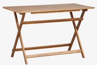 Prostokątny Stół Ogrodowy 120x60 Cm Składany Z Drewna Akacjowego Delawer Akacja Brąz - Sklum