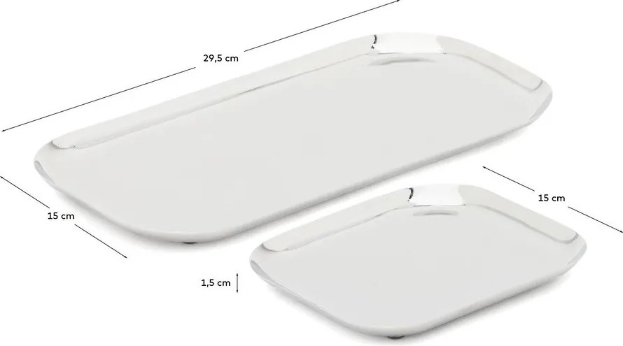 Tace do serwowania ze stali nierdzewnej zestaw 2 szt. 15x29 cm Nirela – Kave Home