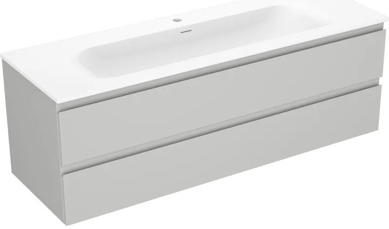 Mexen Orio szafka łazienkowa 140 cm z umywalką Vela, 2 szuflady, szara mat/biała mat - 91A10-14047-2-BFF62-W23M01