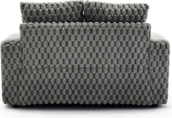 Fotel Wypoczynkowy Sofa KOBEL Szary Pluszowy Nowoczesny