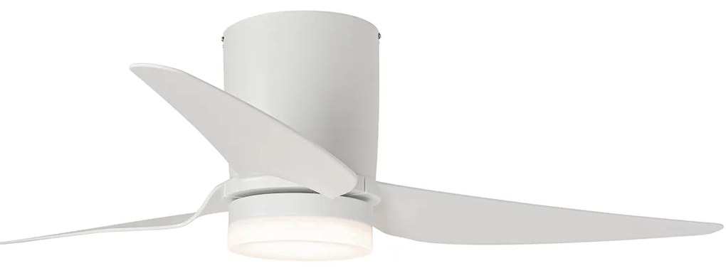 Wentylator sufitowy z lampą biały 123 cm z LED z możliwością ściemniania z pilotem - Patty Nowoczesny Oswietlenie wewnetrzne