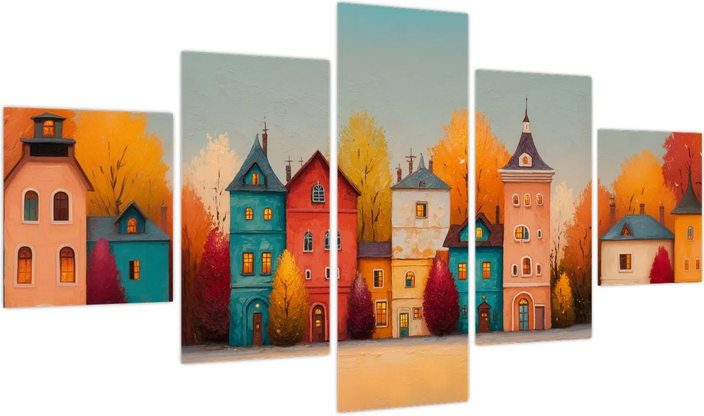 Obraz - Jesienna wieś (125x70 cm)