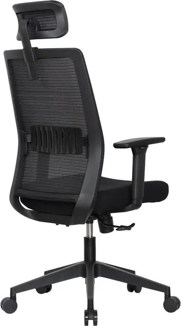 Fotel biurowy siatkowy Proton z zagłówkiem, zgodny z normą BHP