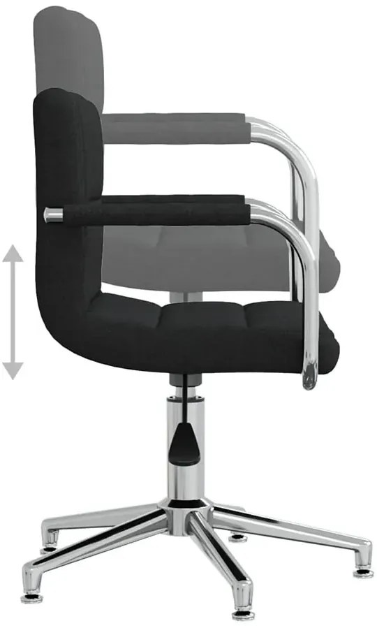 Czarny fotel obrotowy tapicerowany L0-R87