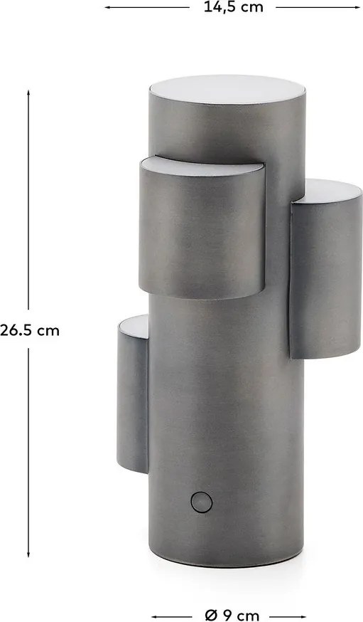 Czarna metalowa lampa stołowa LED ze ściemniaczem (wysokość 26,5 cm) Adrina – Kave Home