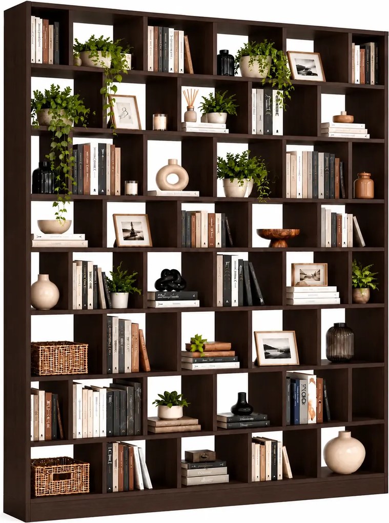 Duża biblioteczka regał na książki do salonu wenge R1-M19