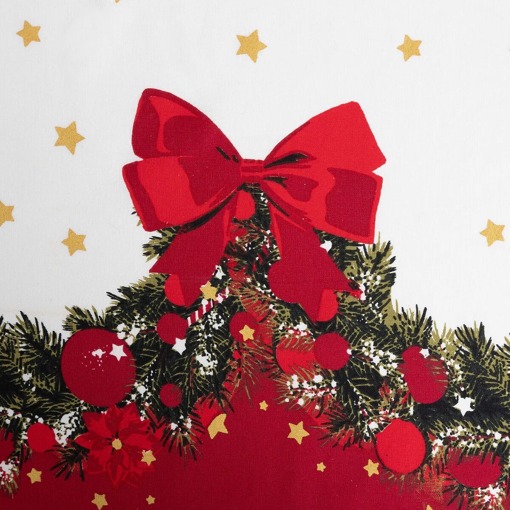 Obrus świąteczny z girlandą i kokardami