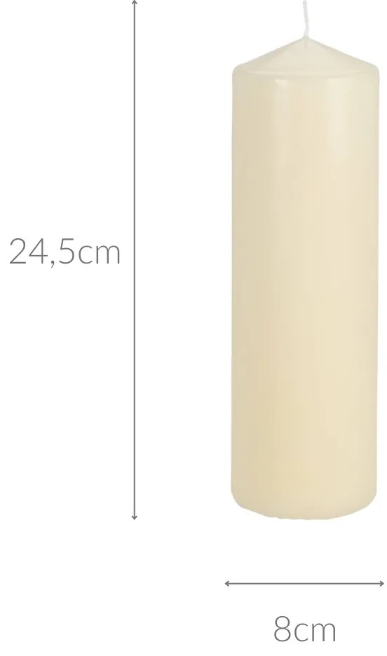 Świeca walec z parafiny, Ø 8 x 24,5 cm