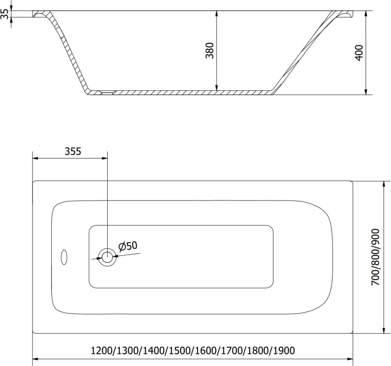 Mexen Vega wanna prostokątna 160 x 70 cm z obudową, biała - 55011607000X
