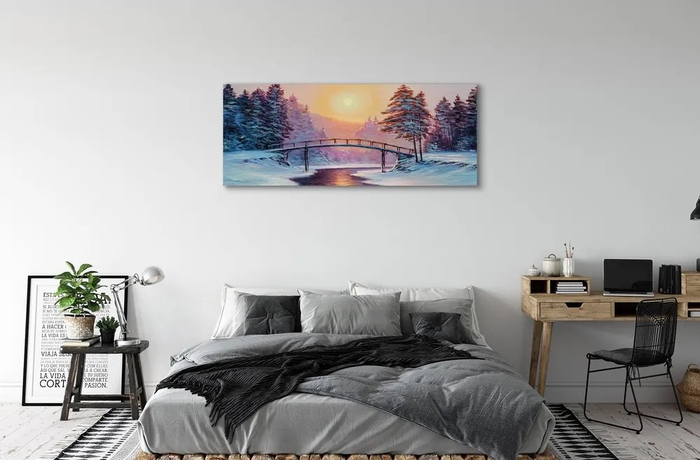 Fotoobraz na płótnie Zimowy Wschód Słońca w Lesie