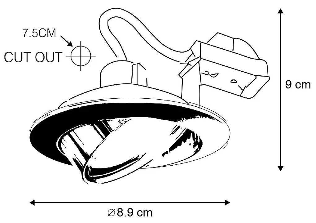 Zestaw 12 wpuszczanych reflektorów czarnych, regulowanych - Cisco