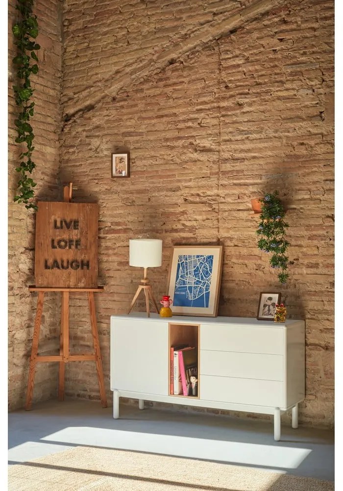 Biała komoda 140x76x40 cm Corvo – Teulat
