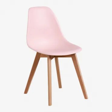 Zestaw 2 Krzeseł Jadalnianych Z Polipropylenu I Drewna Bukowego Scand Nordic Cotton Candy - Sklum