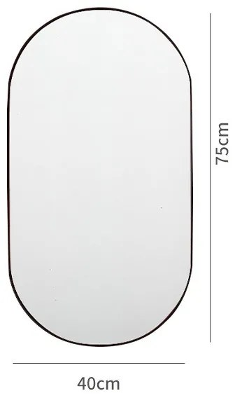 Lustro Elipsa 75x40cm srebrne GX-06 ścienne owalne łazienkowe do salonu sypialni loftowe Industrialne minimalistyczne