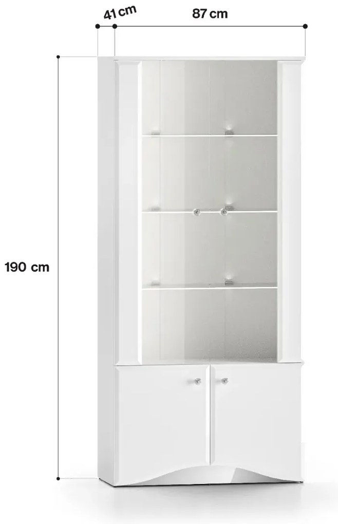 Witryna BLANC 01 2D biały połysk ML MEBLE