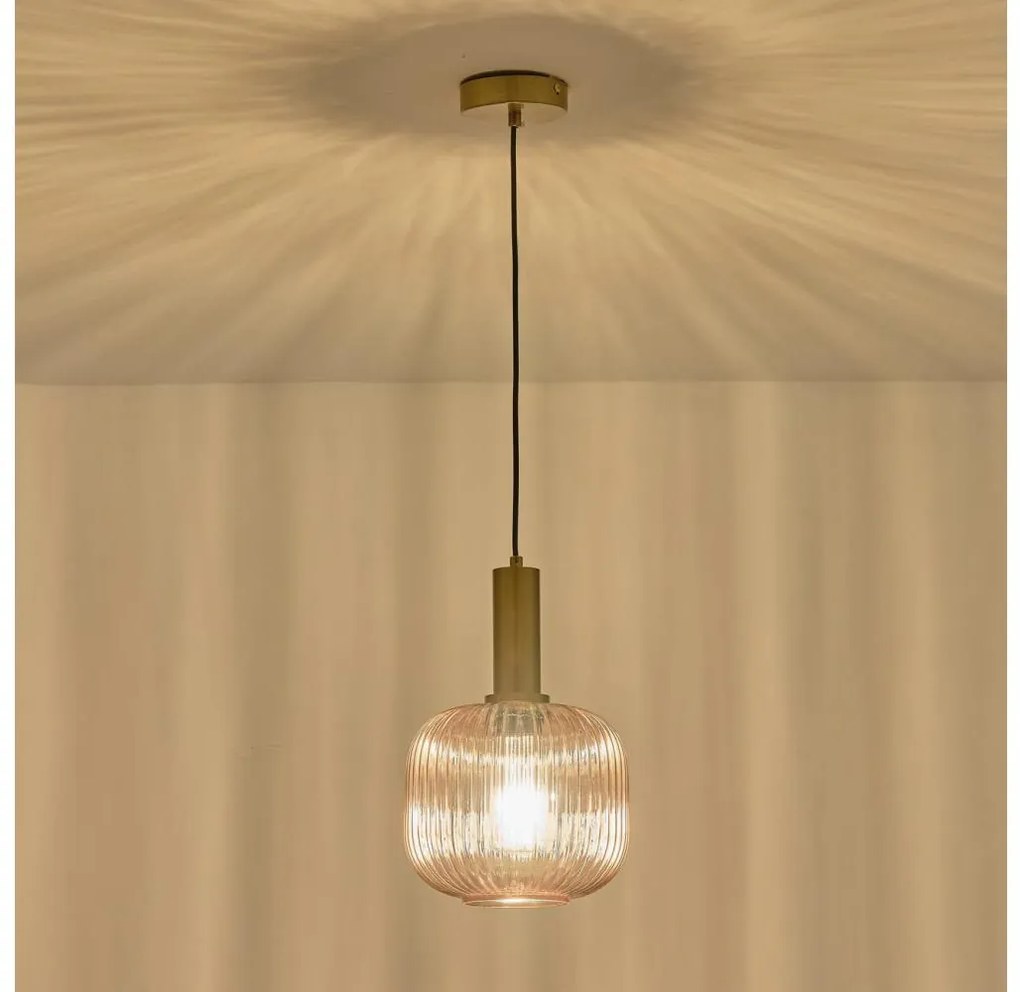 Żyrandol na lince 1xE27/15W/230V brązowy śr. 20 cm