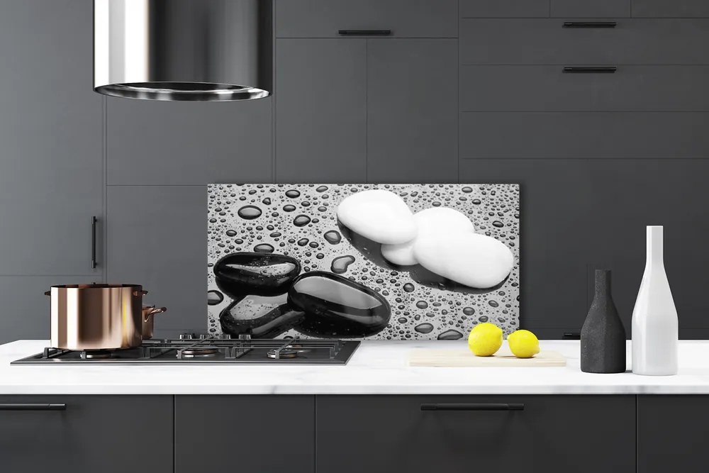 Panel Kuchenny Deszcz Na Gładkich Kamieniach