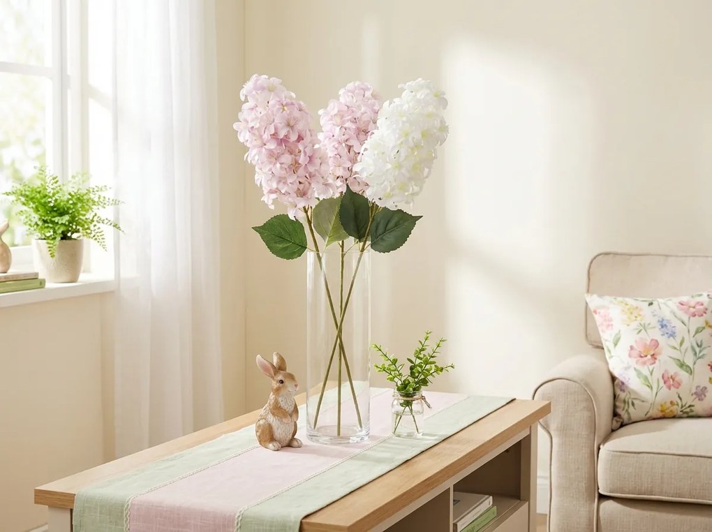 Sztuczny kwiat HORTENSJA PLUME 87 cm - różne kolory Kolor: Różowy