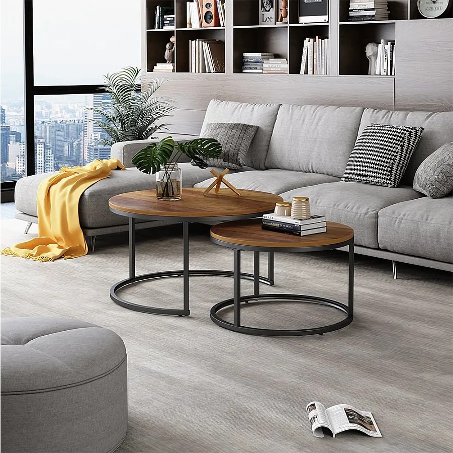 Zestaw stolików kawowych drewno 77x40x40 montreal