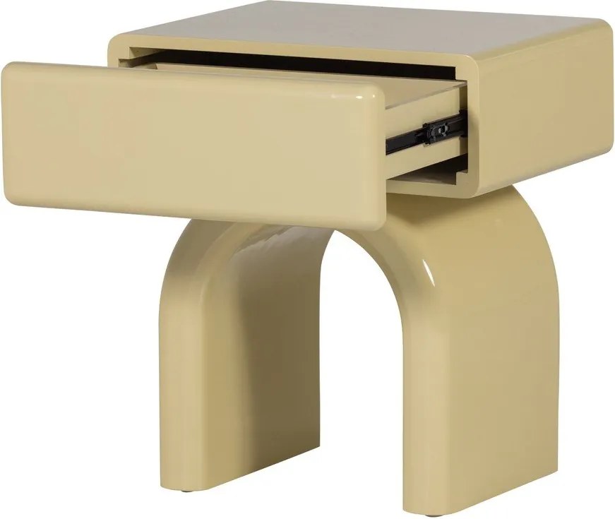 Jasnożółta szafka nocna z połyskiem Zorel – WOOOD