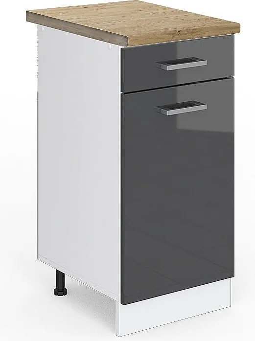 Szafka dolna do kuchni antracyt wysoki połysk 40x60x81.6 r-line