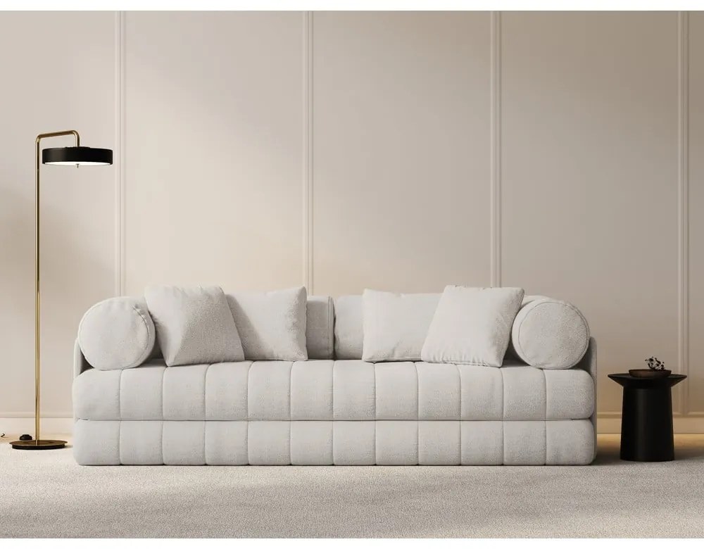 Beżowa rozkładana sofa z materiału bouclé 206 cm Kemi – Cosmopolitan Design