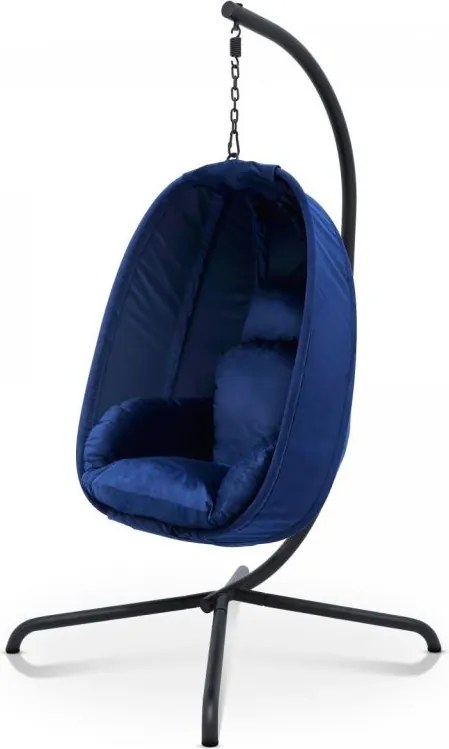 Fotel bujany podwieszany MIADOMODO niebieski, nośność 160 kg