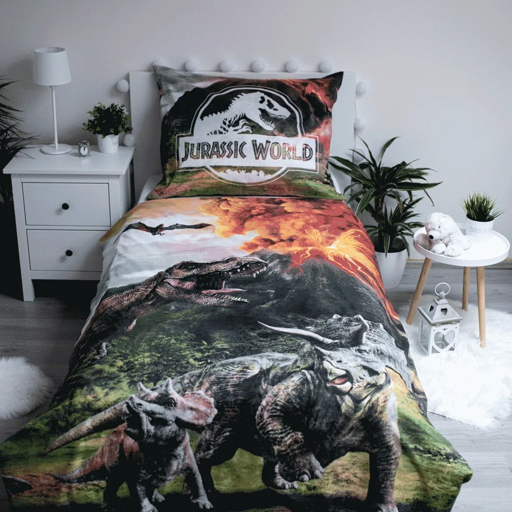 PrzytulneMieszkanie.pl PrzytulneMieszkanie.pl Pościel dziecięca bawełniana JURASSIC WORLD kolorowa Rozmiar pościeli: 70 x 90 cm | 140 x 200 cm
