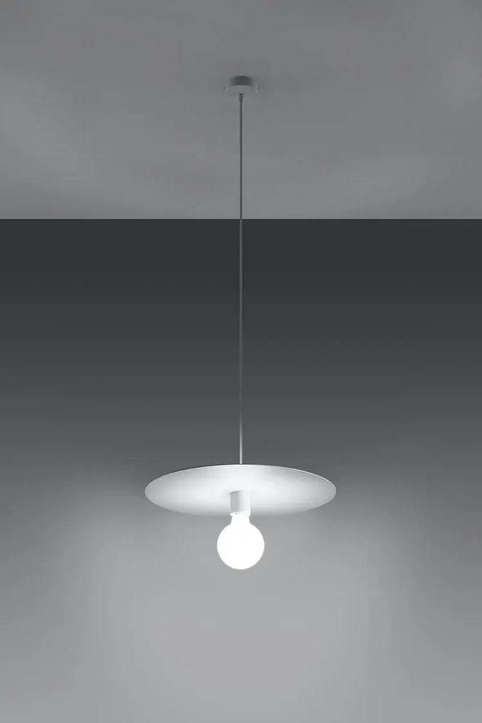 Biała industrialna lampa wisząca rondo M5-K88
