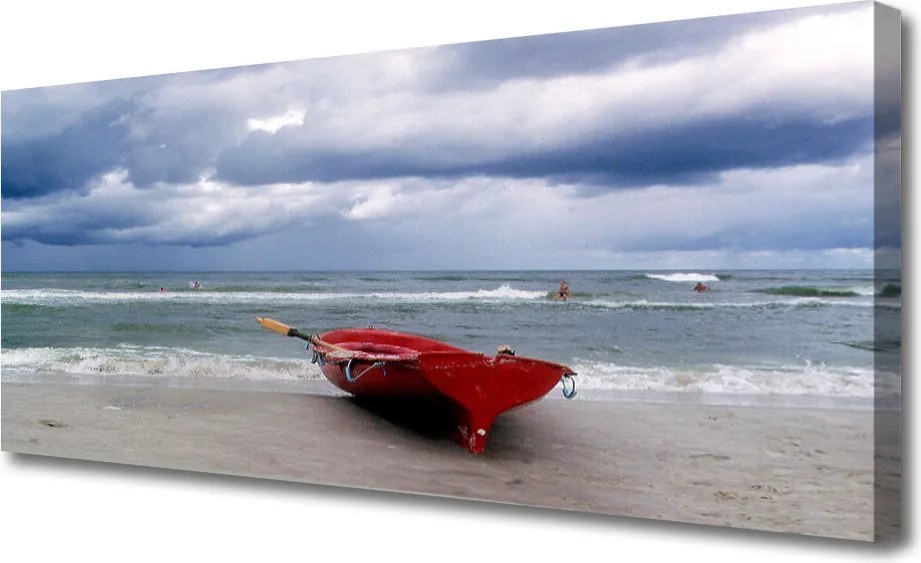 Obraz canvas Łódź na Piaszczystym Brzegu