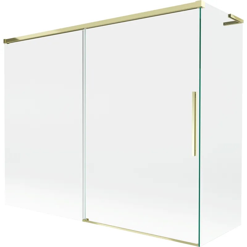 Mexen Rox L parawan nawannowy 2-skrzydłowy rozsuwany 190 + 80 x 150 cm, transparent, złoty - 8C9L-190-080-50-00
