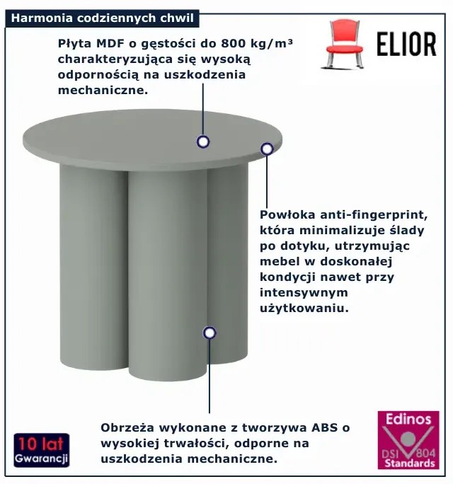 Nowoczesna ława w kolorze szałwii 60 cm T5-T70