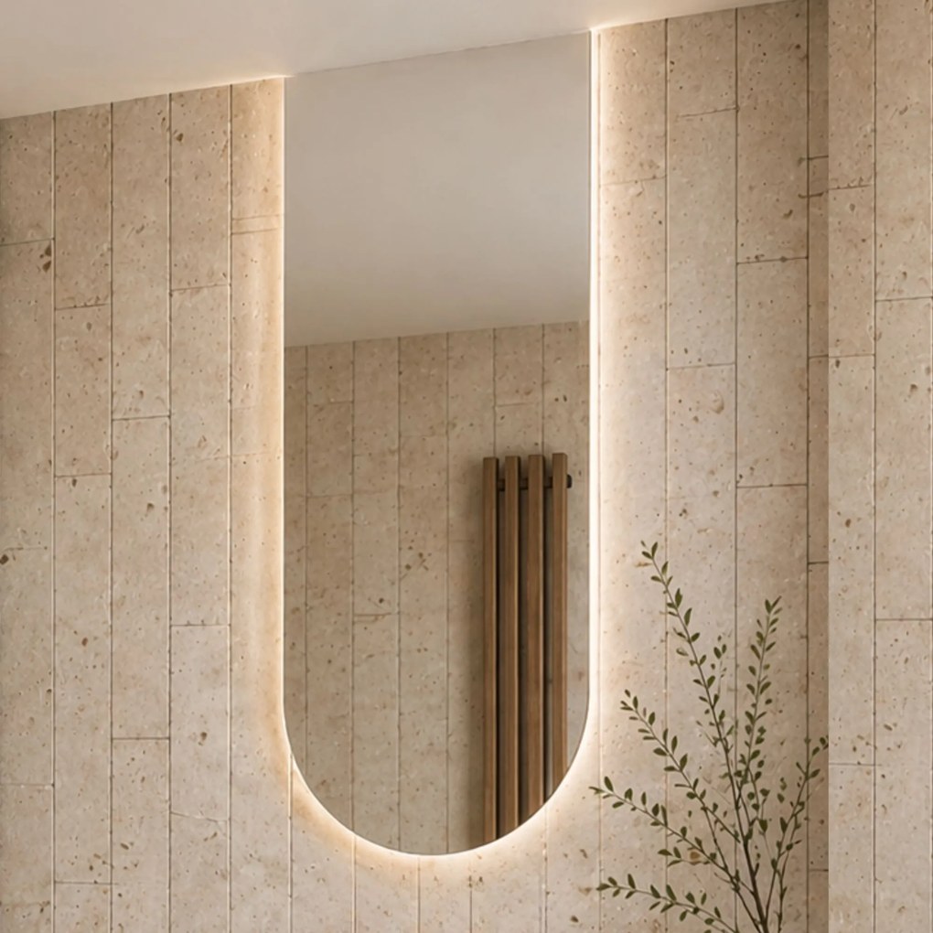 Lustro portalowe z podświetleniem ARCH Rise LED | Różne rozmiary | Różne kolory : Kolor tafli szkła - Brąz, Rozmiar - 80 x 160 cm