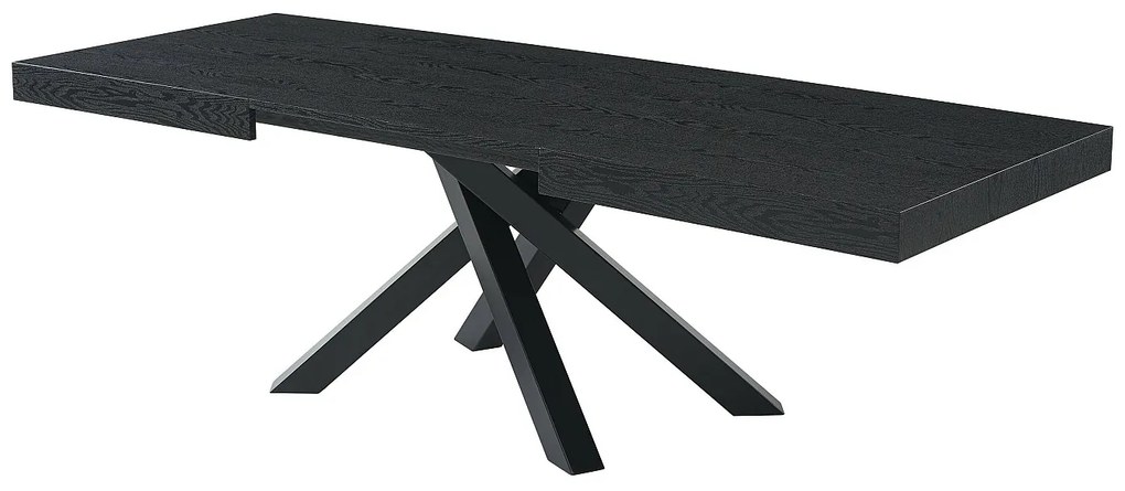 Stół do jadalni rozkładany 6- do 10-osobowy z MDF i metalu – Czarny – CATONAV