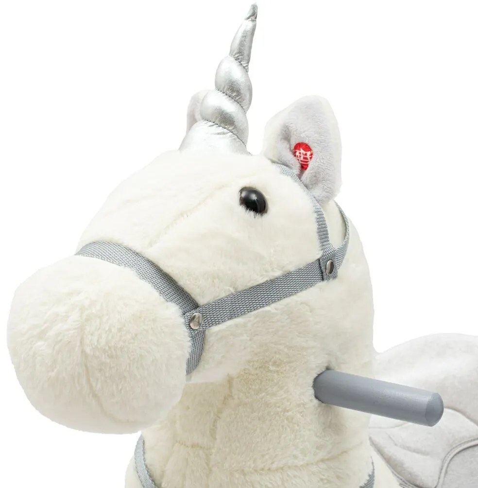 Baby Mix Huśtawka z melodiami i kółkami Unicornbiała, 64 x 35 x 60 cm