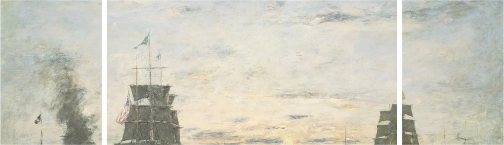 Obraz - Eugène Boudin, Entrance to the Harbor, Le Havre, reprodukcje (170x50 cm)