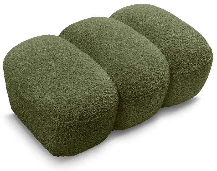 Zielony podnóżek z materiału bouclé Hippolyte – Bobochic Paris