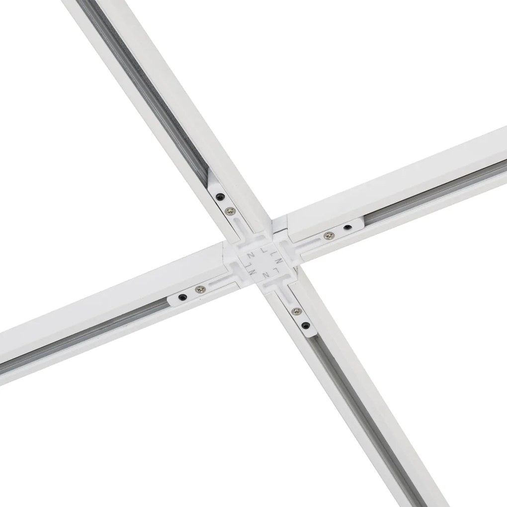 Nowoczesny system oświetleniowy szynowy z 6 reflektorami i 4 lampami wiszącymi biały 1-fazowy - Slimline Uzzy Keno