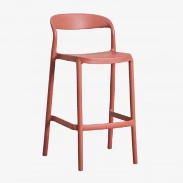 Zestaw 4 Wysokich, Sztaplowanych Stołków Z Polipropylenu Brenza Terracota & ↑65 Cm - Sklum