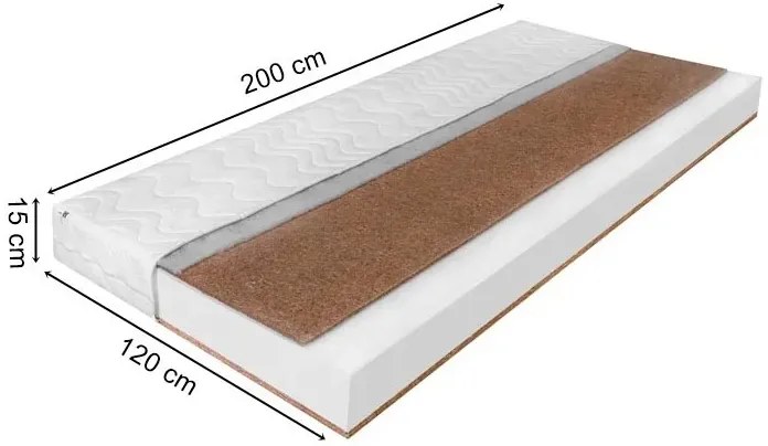 Hypoalergiczny materac piankowy z kokosem 120x200 C1-M10