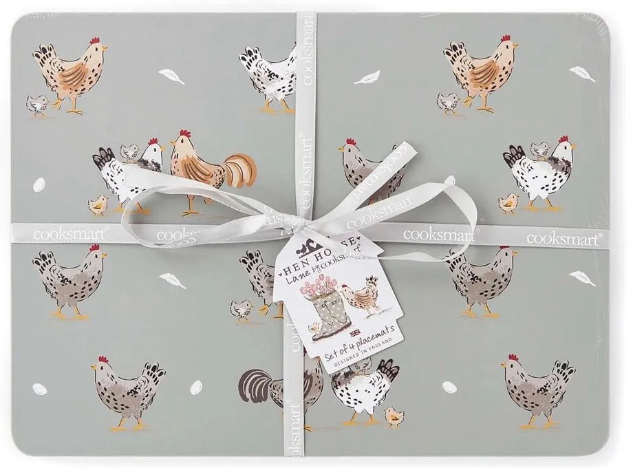 Korkowe maty stołowe zestaw 4 szt. 21x29 cm Hen House – Cooksmart ®