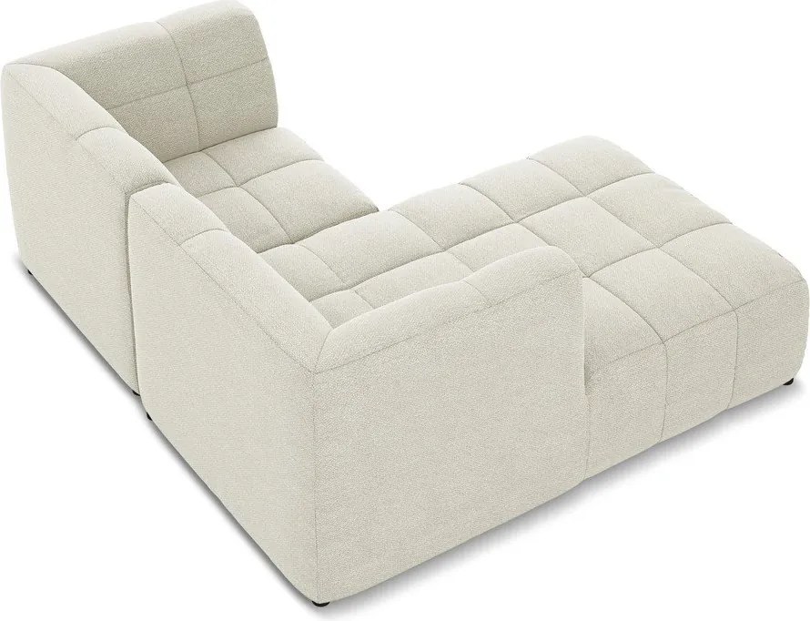 Beżowy narożnik z materiału bouclé (lewostronny/z szezlongiem) Aloha – Makamii