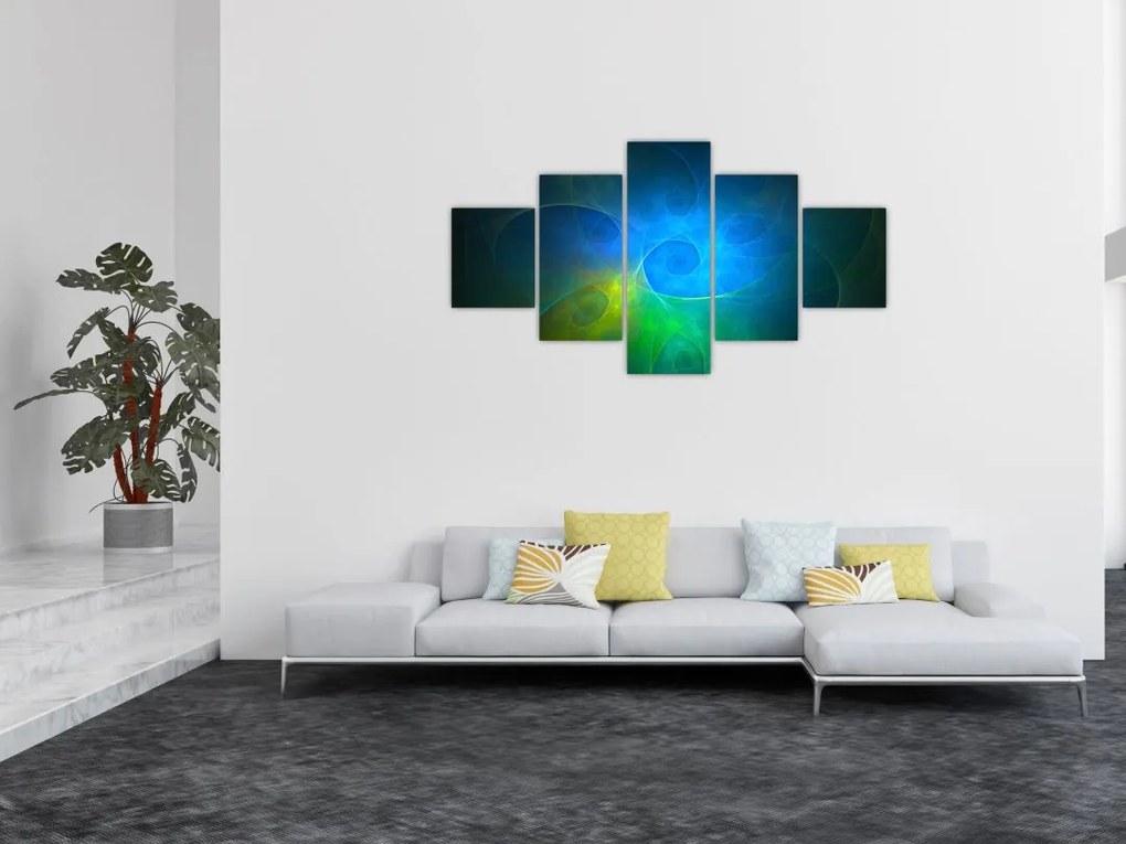Obraz niebieskiej abstrakcji (125x70 cm)