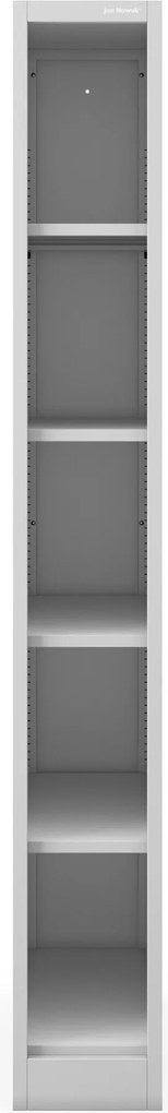 Regał metalowy wąski, archiwizacyjny na dokumenty szary: TIM 250 x 1850 x 600 mm